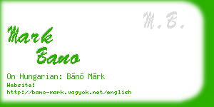 mark bano business card