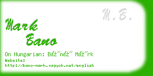 mark bano business card